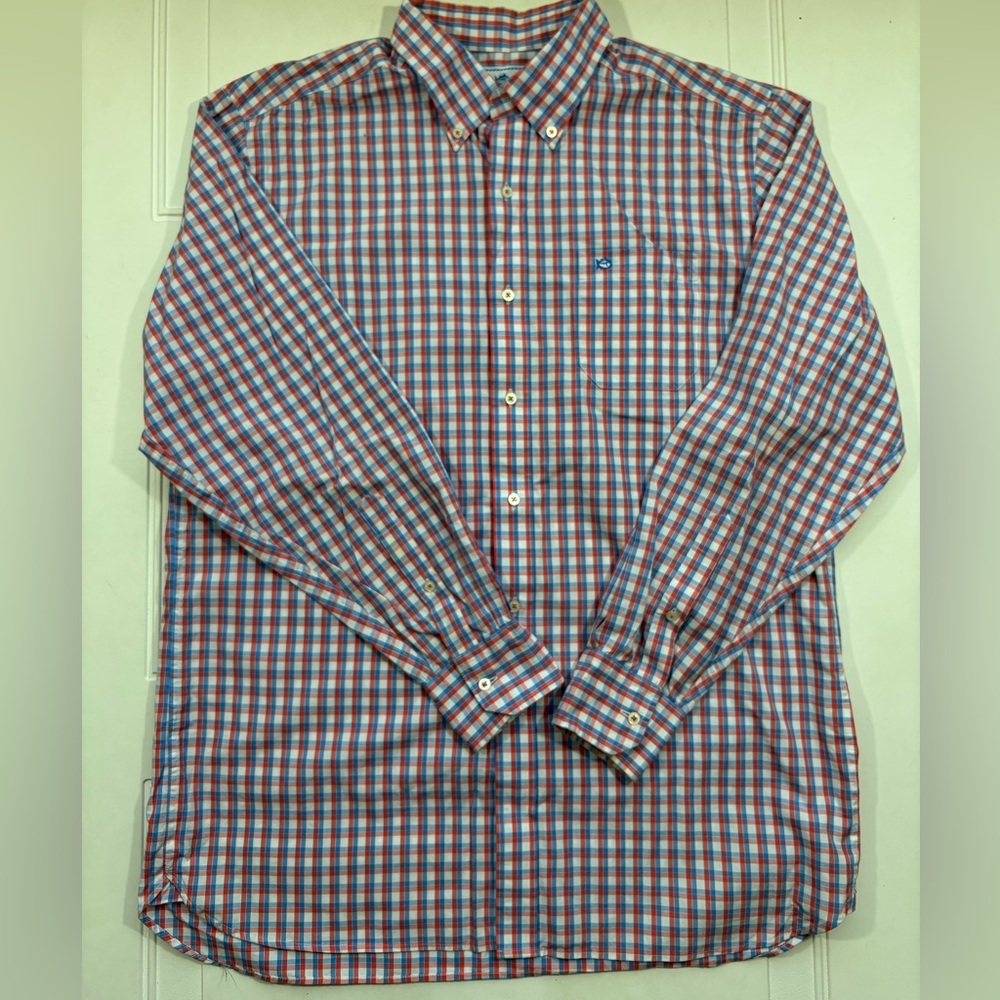 Southern Tide‎ Men’s Gingham Plaid Button Down Size Large